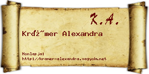 Krámer Alexandra névjegykártya