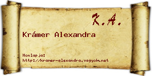 Krámer Alexandra névjegykártya